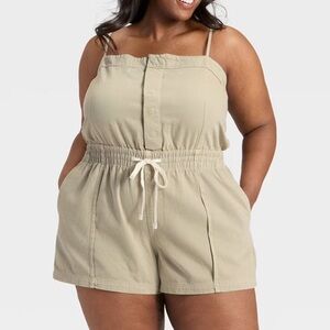 Universal Thread - Women’s Ruffle Trim Button Front Romper Various Sizes